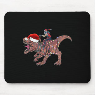 Santa Riding Dinosaur T Rex Weihnachtsjunge Männer Mousepad