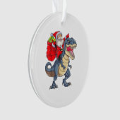 Santa Riding Dinosaur T rex Weihnachtsjunge Männer Ornament (Vorderseite)