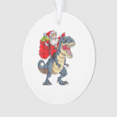 Santa Riding Dinosaur T rex Weihnachtsjunge Männer Ornament (Vorderseite)