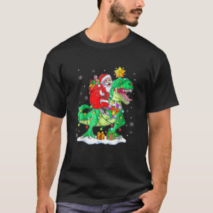 Santa Riding Dinosaur T Rex Weihnachtsjunge Männer T-Shirt