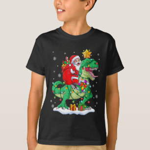 Santa Riding Dinosaur T rex Weihnachtsjunge Männer T-Shirt