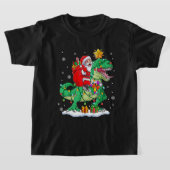Santa Riding Dinosaur T rex Weihnachtsjunge Männer T-Shirt (Ablage )