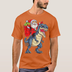 Santa Riding Dinosaur T rex Weihnachtsjunge Männer T-Shirt
