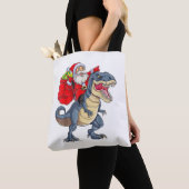 Santa Riding Dinosaur T rex Weihnachtsjunge Männer Tasche (Von Nahem)