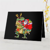 Santa Riding Dinosaurier T Rex Weihnachten Weihnac Karte (Gelbe Blume)