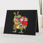 Santa Riding Dinosaurier T Rex Weihnachten Weihnac Karte (Rückseite)