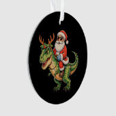 Santa Riding Dinosaurier T Rex Weihnachts Retro Xm Ornament (Vorderseite)