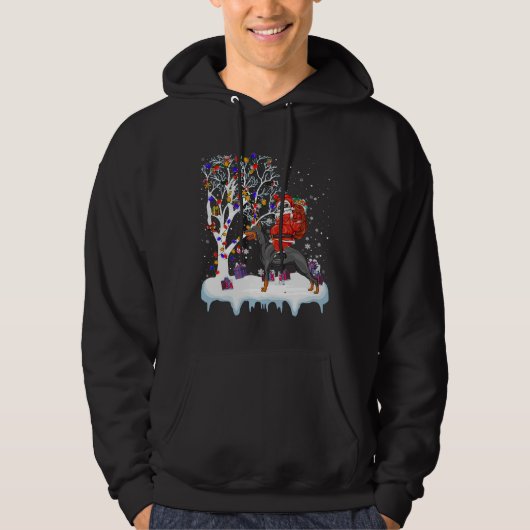 Santa Riding Doberman Pinscher Dog 191 Hoodie (Vorderseite)