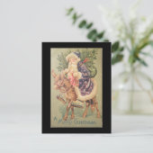 Santa Riding Donkey Feiertagspostkarte (Stehend Vorderseite)