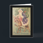 Santa Riding Donkey Vintag Feiertagskarte<br><div class="desc">Wenn Sie alles und alles,  was Vintag ist,  Liebe haben,  ist das für Sie! Reisen Sie zurück in die Vergangenheit und verlieren Sie sich in der schönen Farbe und Details dieses alten Bildes. Schöne Kunstwerke vor langer Zeit. Viel Spaß! Das Bild in voller Größe lautet "A Merry Christmas".</div>