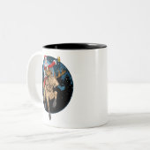 Santa Riding Elche Drink Bier Zweifarbige Tasse (Vorderseite Links)