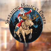 Santa Riding Elche Drinking Bier, verbreiten Beifa Fensteraufkleber (Blatt 2)