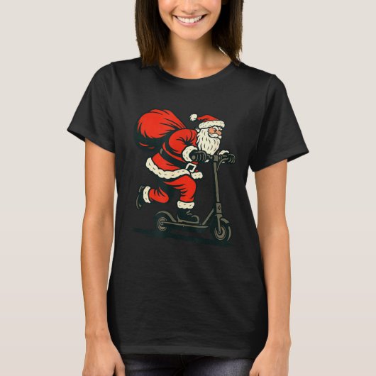 Santa Riding Electric Scooter  T-Shirt (Vorderseite)