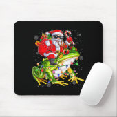 Santa Riding Frog Christmas Lights Funny Xmas Tree Mousepad (Mit Mouse)