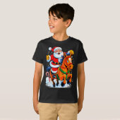 Santa Riding Horse Funny Equestrian Christmas Xmas T-Shirt (Vorne ganz)