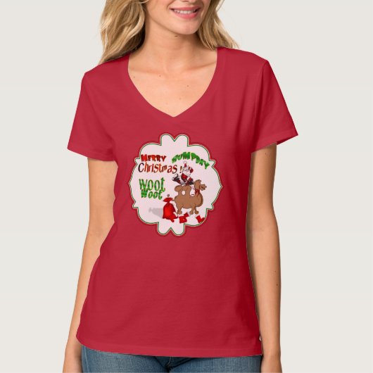 Santa Riding Hump Day Camel T-Shirt (Vorderseite)