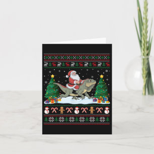 Santa Riding Iguana Boys Mädchen Kinder Ugge Weihn Karte