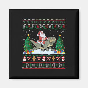 Santa Riding Iguana Boys Mädchen Kinder Ugge Weihn Magnet