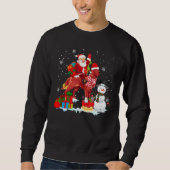 Santa Riding Irish Setter Christmas Pajama Familie Sweatshirt (Vorderseite)
