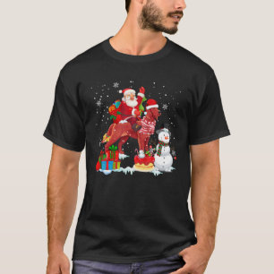 Santa Riding Irish Setter Christmas Pajama Familie T-Shirt