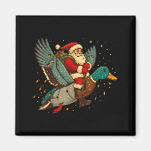 Santa Riding Mallard Duck Funny Christmas Holiday  Magnet (Vorne)