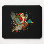 Santa Riding Mallard Duck Funny Christmas Holiday  Mousepad (Vorne)