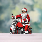 Santa Riding Motorrad Acrylschild (Neutral)
