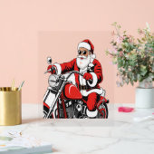 Santa Riding Motorrad Acrylschild (Hochzeit)