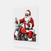 Santa Riding Motorrad Acrylschild (Winkel)
