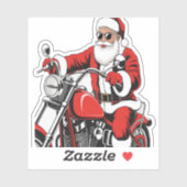 Santa Riding Motorrad Aufkleber (Blatt)