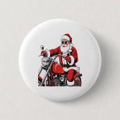 Santa Riding Motorrad Button (Vorderseite)