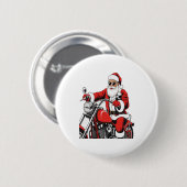 Santa Riding Motorrad Button (Vorne & Hinten)