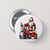 Santa Riding Motorrad Button (Vorne & Hinten)