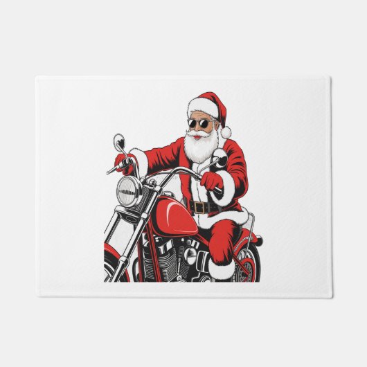 Santa Riding Motorrad Fußmatte (Vorderseite)