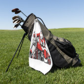 Santa Riding Motorrad Golfhandtuch (Gras)