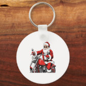 Santa Riding Motorrad Schlüsselanhänger (Vorderseite)