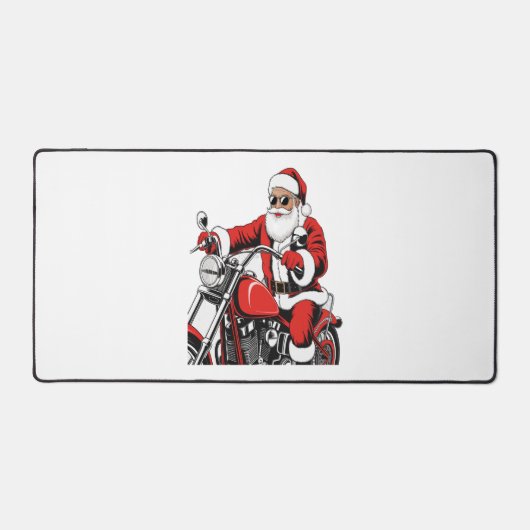 Santa Riding Motorrad Schreibtischunterlage (Vorderseite)