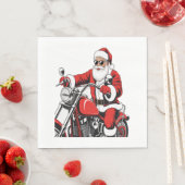 Santa Riding Motorrad Serviette (Beispiel)