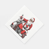 Santa Riding Motorrad Serviette (Ecke)