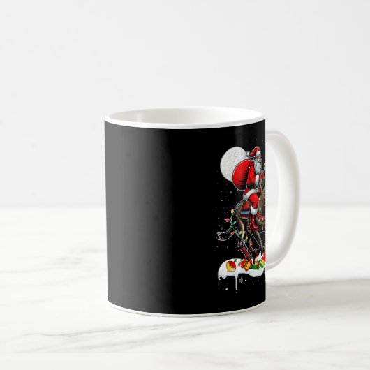 Santa Riding Mule Reindeer Xmas Farm Animal Lover Kaffeetasse (VorderseiteRechts)