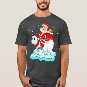 Santa Riding Panda Bär Frohe Weihnachten Weihnacht T-Shirt