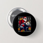 Santa Riding Panda Weihnachtslicht Ugge Weihnachte Button (Vorne & Hinten)
