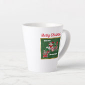 Santa Riding Peppermint Candy Train Green Gold Milchtasse (Rechte Ecke)