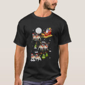 Santa Riding Pug Sleigh Christmas Pug Reindeer T-Shirt (Vorderseite)