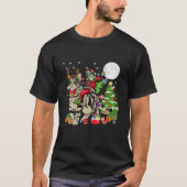 Santa Riding Reindeer American Shorthair Cat Chris T-Shirt (Vorderseite)
