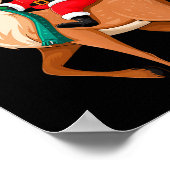 Santa Riding Reindeer Christmas Men Boys Kids Teen Poster (Ecke)