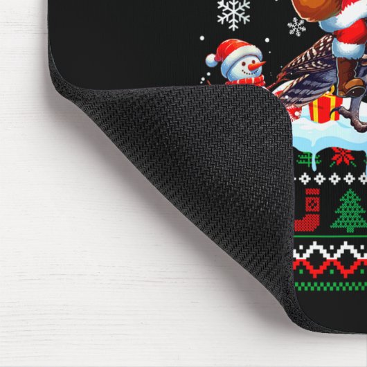 Santa Riding Reindeer Owl Sweater Xmas Tree Snowma Mousepad (Ecke)