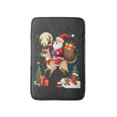 Santa Riding Reindeer Siamese Cat Christmas Tree L Badematte (Vorderseite Vertikal)