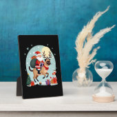 Santa Riding Reindeer Siamese Cat Christmas Tree L Fotoplatte (Seite)