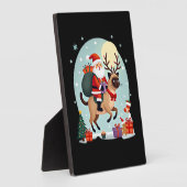 Santa Riding Reindeer Siamese Cat Christmas Tree L Fotoplatte (Seite)